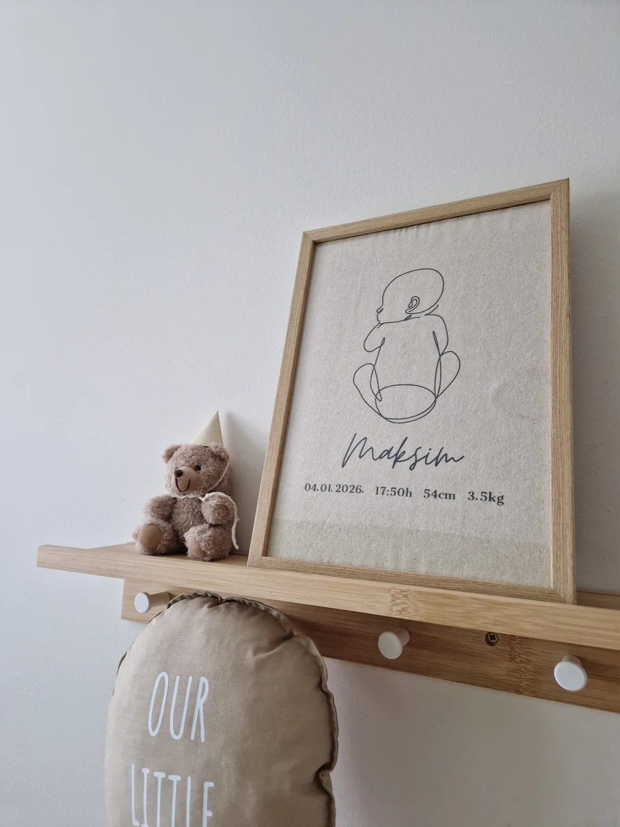Poklon kutija za rođenje bebe sa kartom rođenja